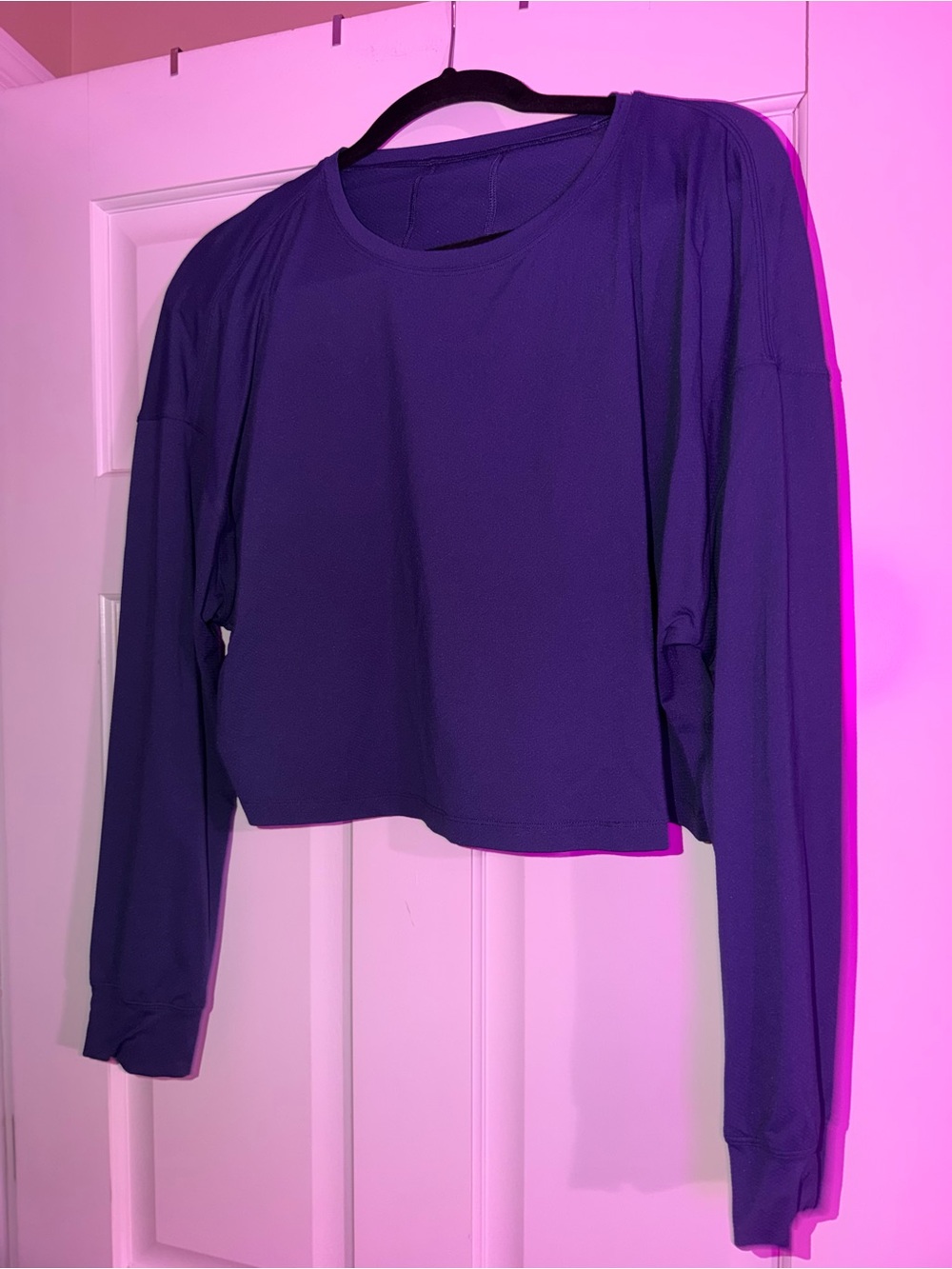 Lululemon Muscle Love Long Sleeve Shirt Crop Oversized Night Sea 10 LkNew